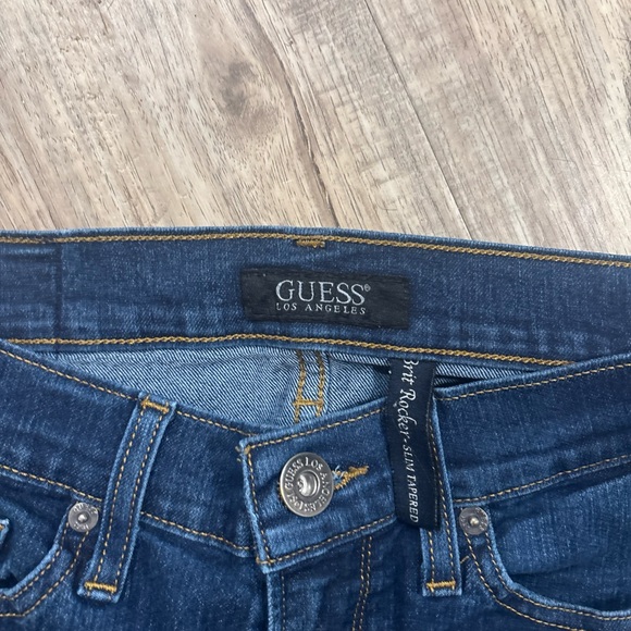 Guess Blue Denim Jeans Brit rocker slim tapered 32/32 - Picture 2 of 7